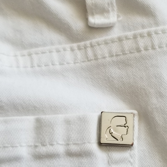Karl Lagerfeld Paris White Classic 5 Pocket Crop Pant Sz 6 - Picture 4 of 16
